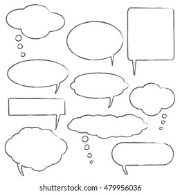 Burbujas de chat de estilo cómico sobre fondo blanco