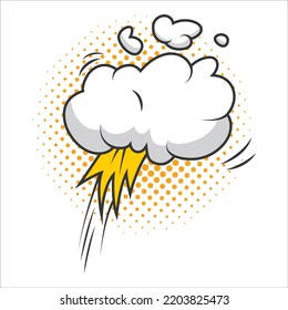 Comic Style Cloud Clip Art Vector