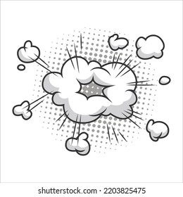 Comic Style Cloud Clip Art Vector