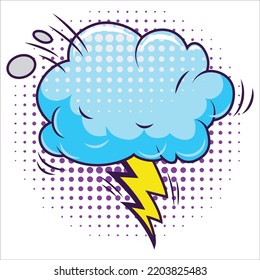 Comic Style Cloud Clip Art Vector