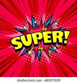 Comic Style Cool Poster, Superhero Speech Bubble, Joyful Expression