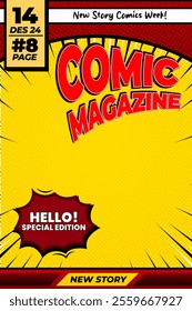 comic style cover book template pop art magazine