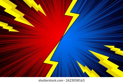 Comic style design of the fighting background.