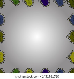 Comic style doodle frame consists of yellow, white and black border. Seamless. Vector illustration.