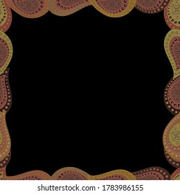 Comic style doodle frame consists of yellow, pink and black border. Vector illustration. Seamless.