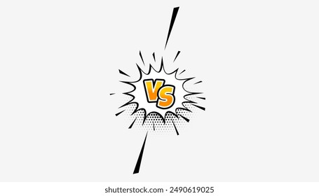 comic style duel conflict versus vs banner design vector