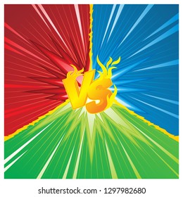 Comic style duel, fighting, battle background template design