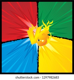 Comic style duel, fighting, battle background template design