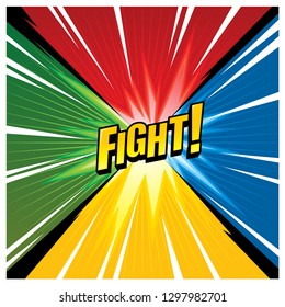 Comic style duel, fighting, battle background template design