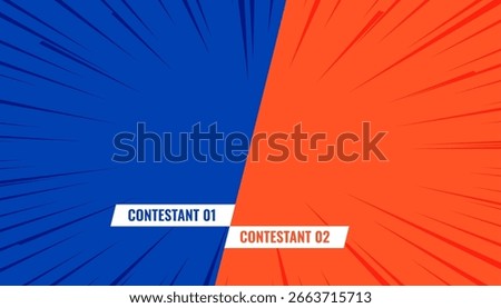 comic style duel team clash versus vs banner design vector
