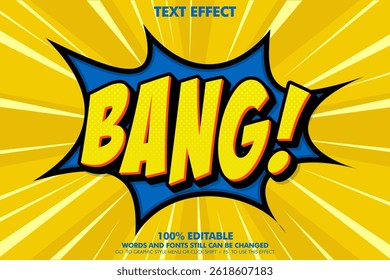 Comic Style bewerkbare tekst effect voor promotie banner of merk mode en evenement