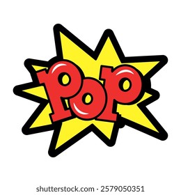 Comic style explosion with the word POP in bold letters