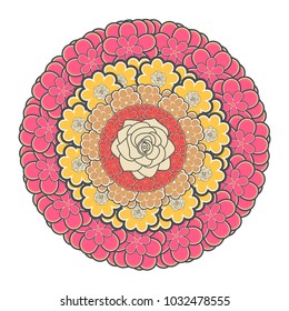 Comic style floral ornament