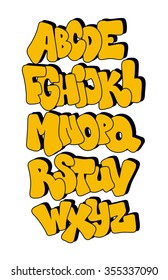 Comic style font. Vector alphabet