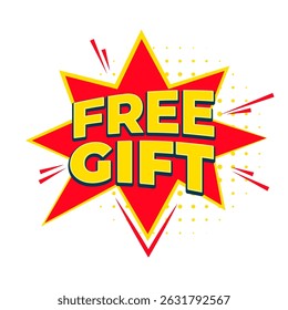 comic style free gift giveaway offer template design vector 