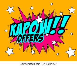Comic Style KAPOW offers in vector format