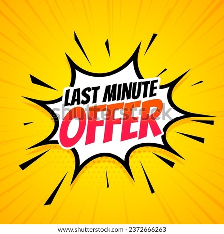 comic style last minute promo background for instant reduction vector