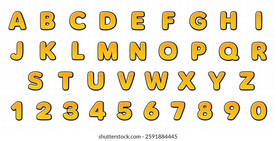 Comic Style Letter Typeset Font Effect Orange Halftone Texture