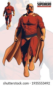 Ilustración de estilo cómico Superhéroe Volando