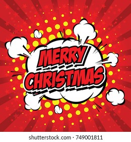 Comic Style Merry Christmas Illustration.