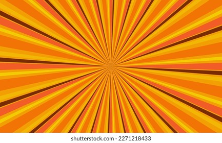 Comic style orange speed lines background