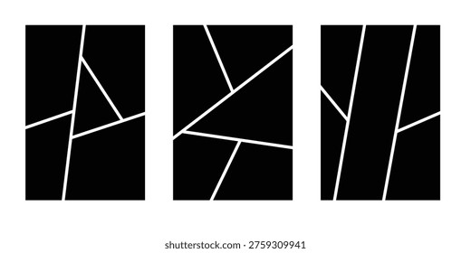 Comic Style Photo Frame Collage Template. 5 Panels