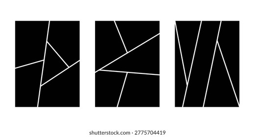 Comic Style Photo Frame Collage Template. 5 Panels