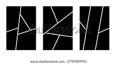 Comic Style Photo Frame Collage Template. 5 Panels