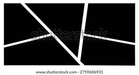 Comic Style Photo Frame Collage Template. 5 Panels