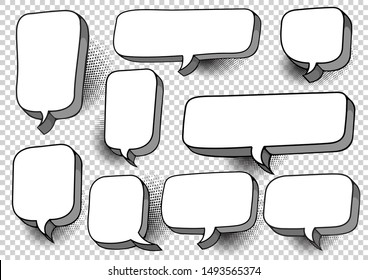 Comic Style, pop art speech bubbles set collection, Vector illustration, you can place relevant content on the area.