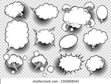 Comic Style, pop art speech bubbles set collection, Vector illustration, you can place relevant content on the area.