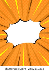 Estilo de história em quadrinhos Pop Art Bolha de fala sobre fundo radial laranja