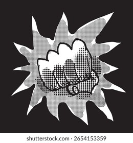 punção estilo cômico, ilustração vetorial 