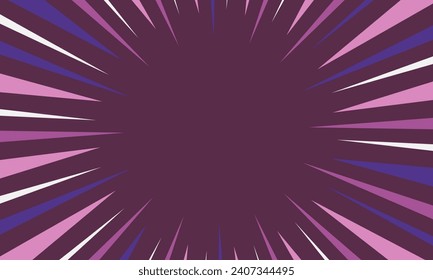 Comic style radial lines background. Pop art radial rays background