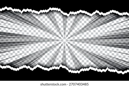 Líneas de velocidad radiales de estilo cómico para el fondo.