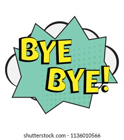 A comic style of saying goodbye depiction in a pop art  