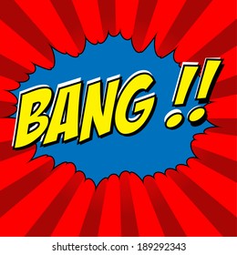 Comic style sound effect text bang vector.