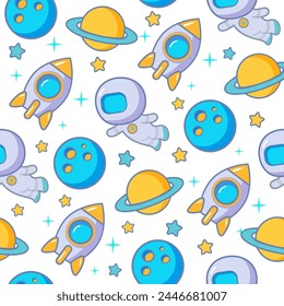 comic style space background for wallpaper, print, textile, wrapping paper