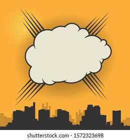Comic style speech bubble business concept with space for text, vector illustration