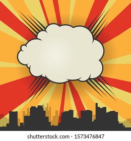 Comic style speech bubble business concept with space for text, vector illustration
