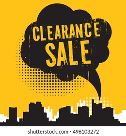 Comic style speech bubble, business concept with text Clearance Sale, vector illustration