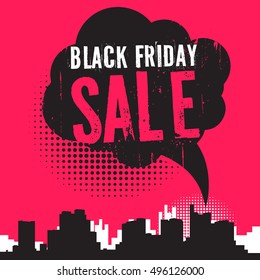 Comic style speech bubble, business concept with text Black Friday Sale, vector illustration