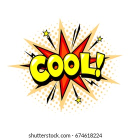 Comic style speech bubble, cartoon book, positive reaction expression