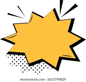 Comic style speech bubble with halftone effect