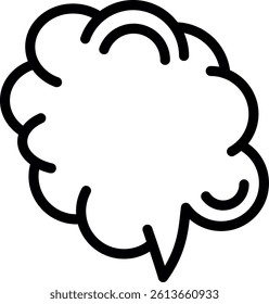Comic Style Speech Bubble Line Vector Icon Design