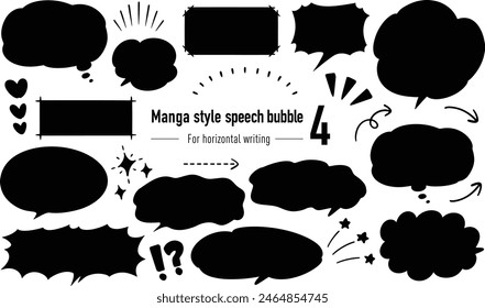 Comic style speech bubble set 4(
black paint ver.)