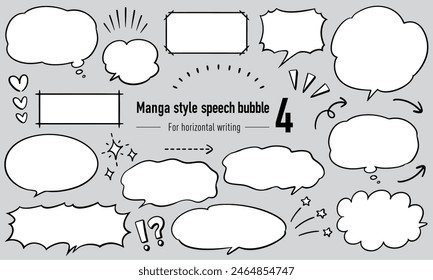 Comic style speech bubble set 4(gray background ver.)