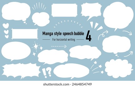 Comic style speech bubble set 4(blue background ver.)