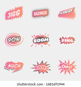 Comic style speech bubbles collection. Funny design vector items illustration. 