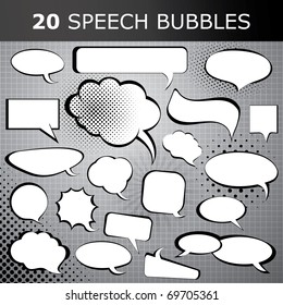 Comic style speech bubbles collection